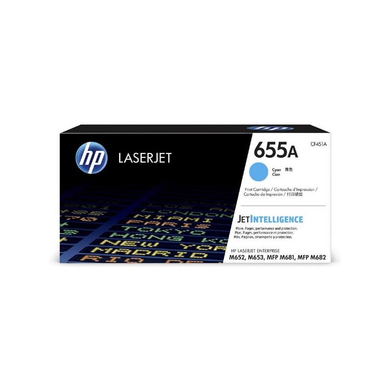 HP oryginalny toner CF451A, cyan, 10500s, HP 655A, HP Color LaserJet Enterprise M652dn,M652n,M653dh,M653, O - 1