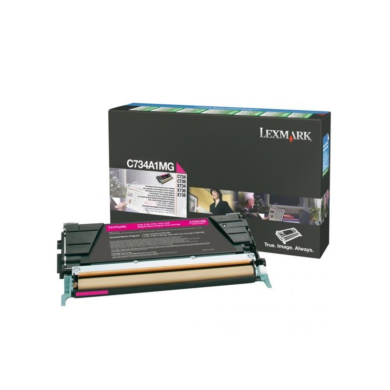 Lexmark oryginalny toner C734A1MG, magenta, 6000s, return, Lexmark C734, C736, X734, X736, X738, O - 1
