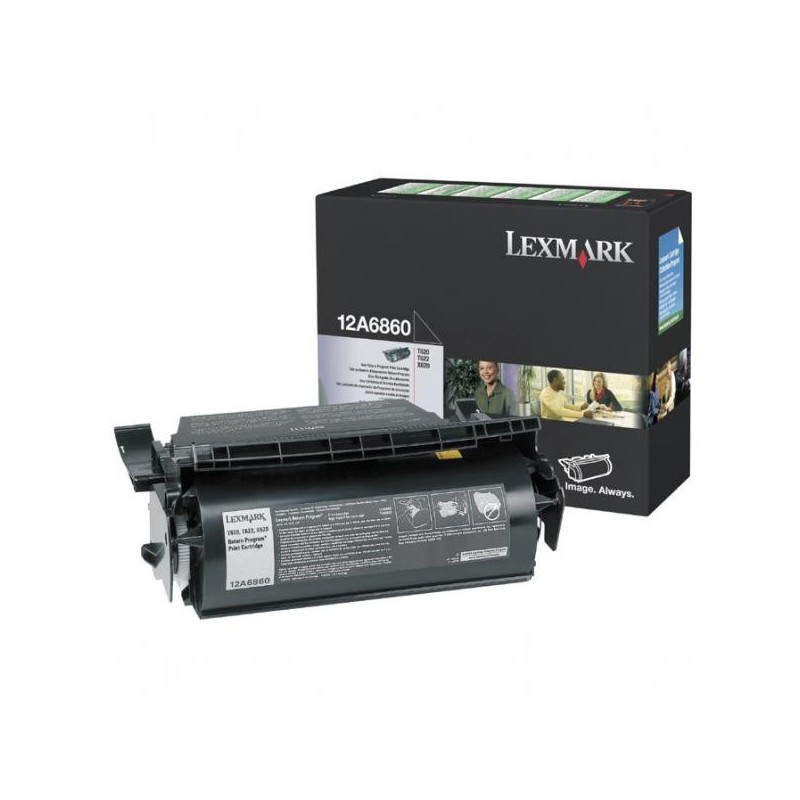 Lexmark oryginalny toner 12A6860, black, 10000s, return, Lexmark T620, X620e, T622, O - 1
