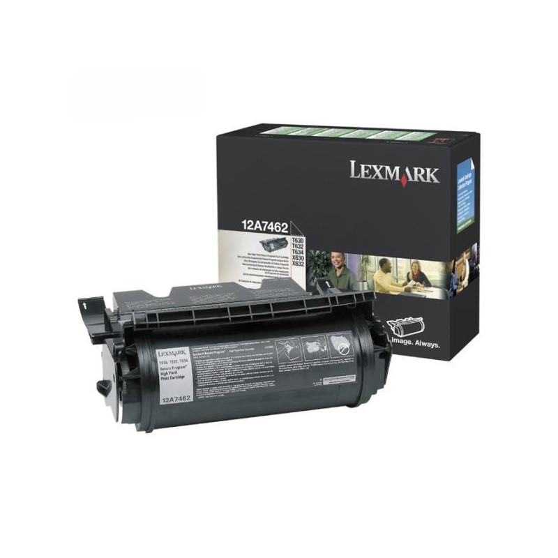 Lexmark oryginalny toner 12A7462, black, 21000s, return, Lexmark T630, T632, T634, X630, X632e, O - 1
