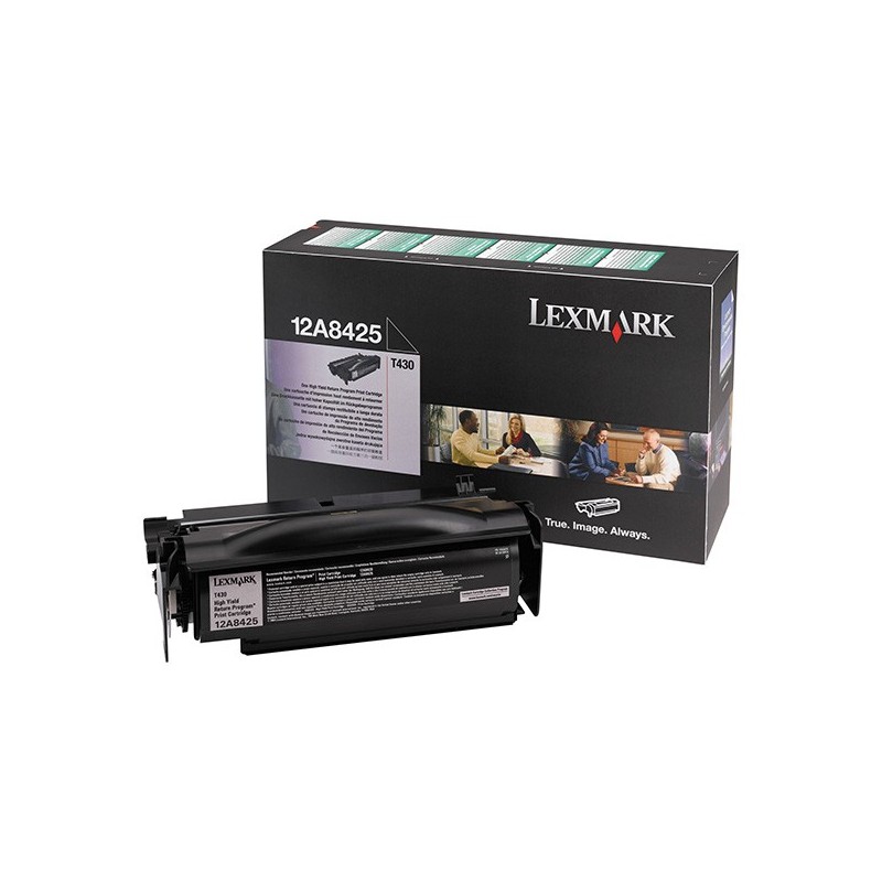 Lexmark oryginalny toner 12A8425, black, 12000s, return, Lexmark T430, O - 1