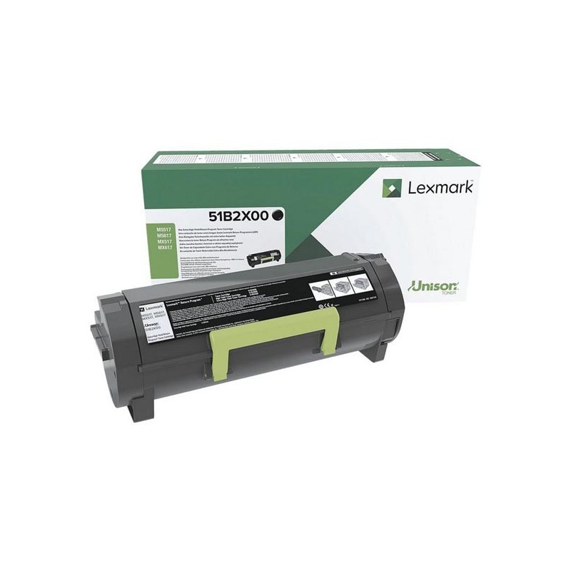 Lexmark oryginalny toner 51B2X00, black, 20000s, return, Lexmark MS517dn, MX517de, MS617dn, MX617de, O - 1