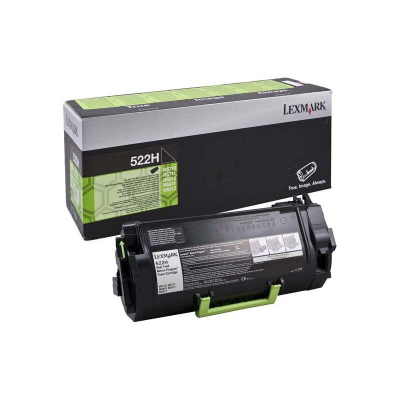 Lexmark oryginalny toner 52D2H0E, black, 25000s, 522HE, Lexmark MS810 de, MS810 dn, O - 1