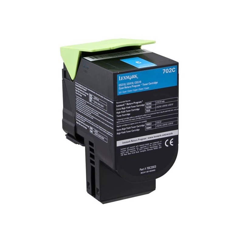 Lexmark oryginalny toner 70C20C0, cyan, 1000s, return, Lexmark CS510de, CS410dn, CS310dn, CS310n, CS410n, O - 1