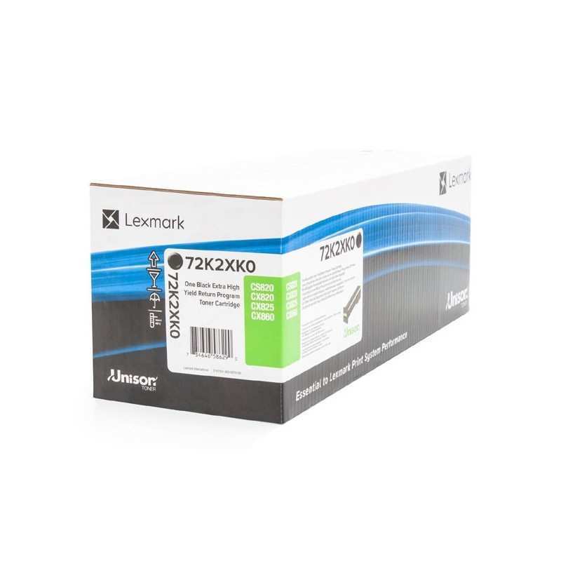 Lexmark oryginalny toner 72K2XK0, black, 33000s, extra duża pojemność, return, Lexmark CS820de, CS820DTE, CS820dtfe, O - 1