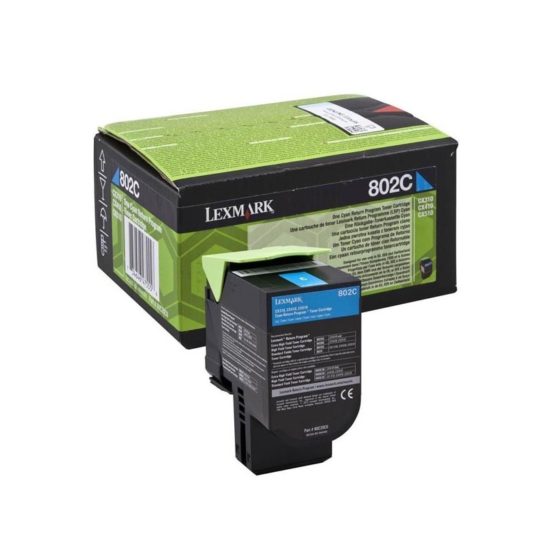 Lexmark oryginalny toner 80C20C0, cyan, 1000s, return, Lexmark CX310dn, CX310n, CX410de, CX410, O - 1