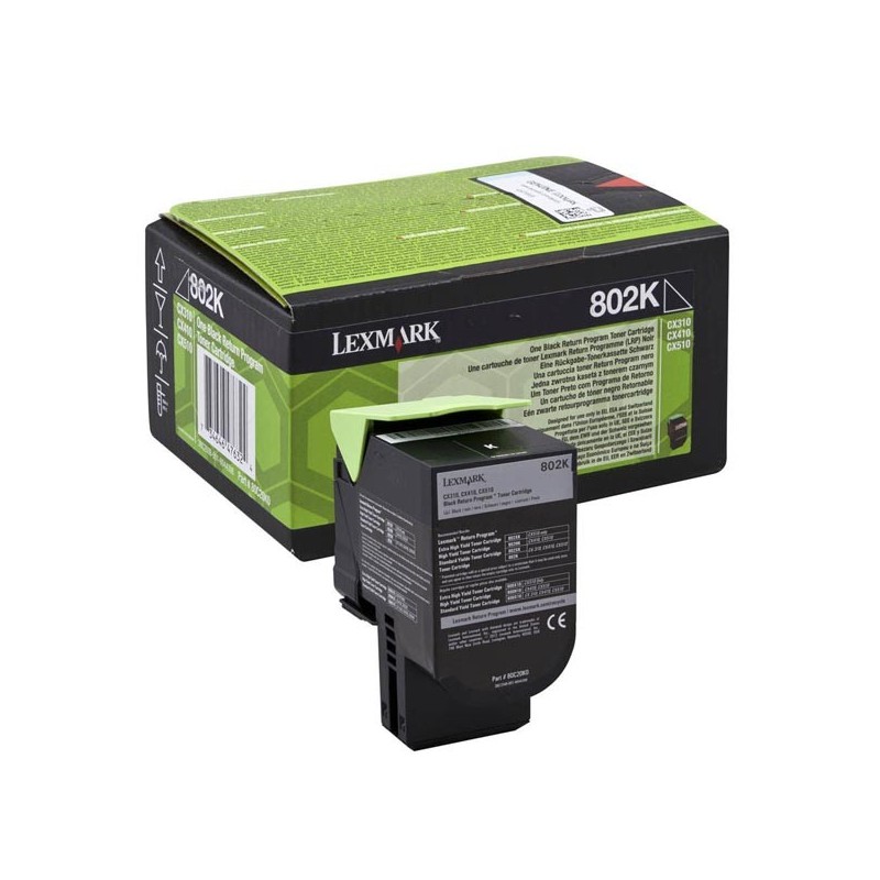 Lexmark oryginalny toner 80C20K0, black, 1000s, return, Lexmark CX310dn, CX310n, CX410de, CX410, O - 1