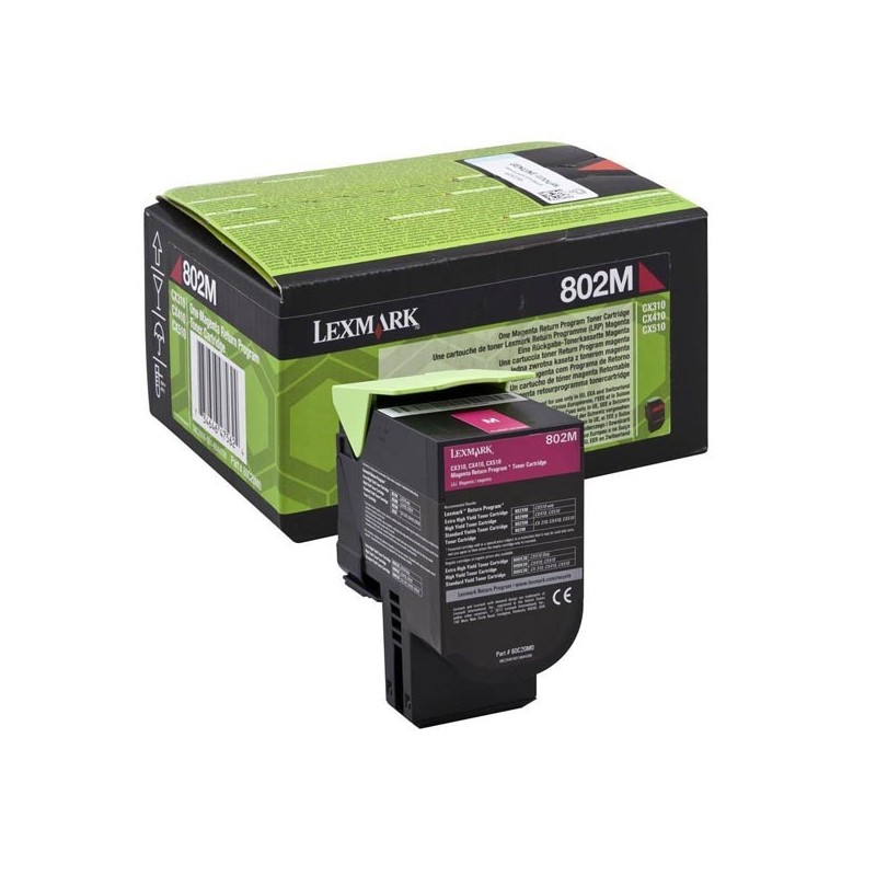 Lexmark oryginalny toner 80C20M0, magenta, 1000s, return, Lexmark CX310dn, CX310n, CX410de, CX410, O - 1