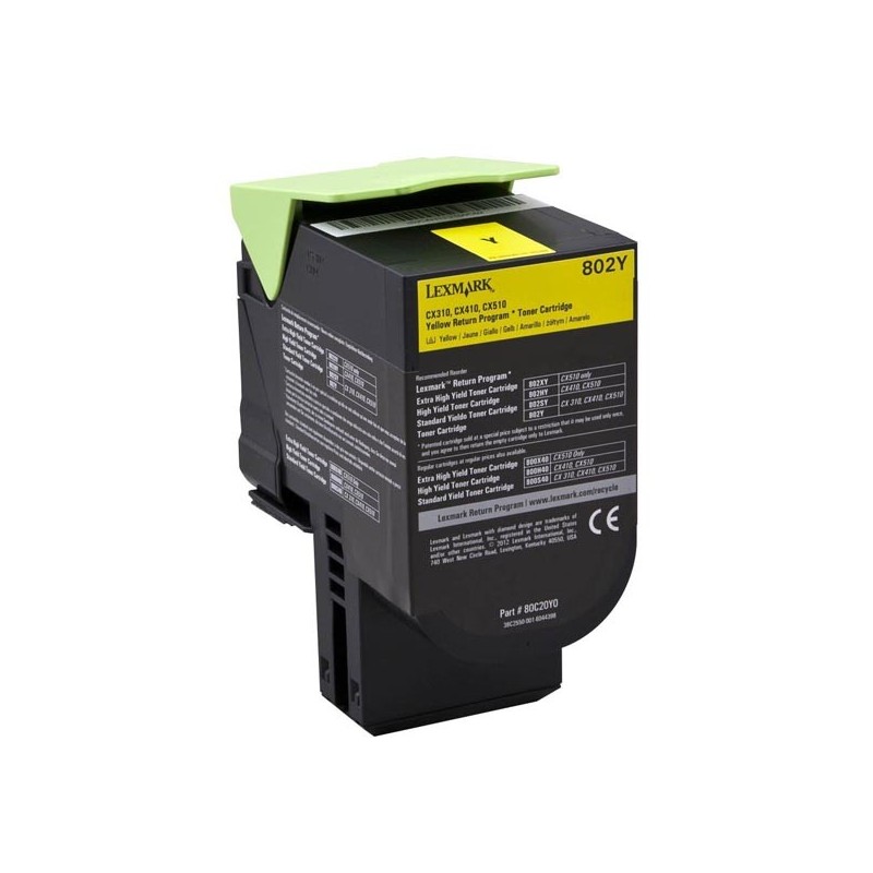 Lexmark oryginalny toner 80C20Y0, yellow, 1000s, return, Lexmark CX310dn, CX310n, CX410de, CX410, O - 1