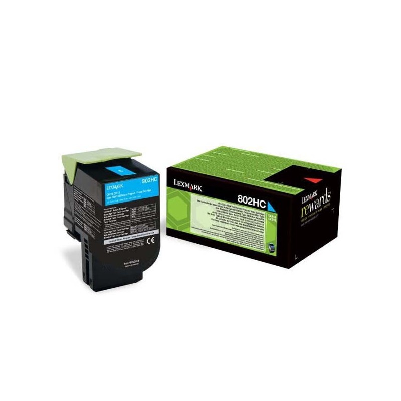Lexmark oryginalny toner 80C2HC0, cyan, 3000s, return, Lexmark CX410, 510, O - 1