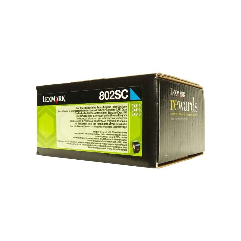 Lexmark oryginalny toner 80C2SC0, cyan, 2000s, return, Lexmark CX310dn, CX310n, CX410de, CX410, O - 1
