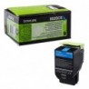 Lexmark oryginalny toner 80C2SCE, cyan, 2000s, Lexmark CX310dn, CX310n, CX410de, CX410, O - 1