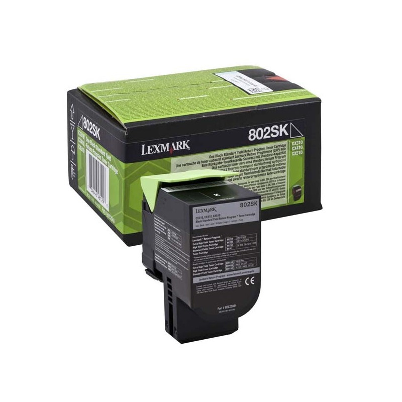 Lexmark oryginalny toner 80C2SK0, black, 2500s, return, Lexmark CX310dn, CX310n, CX410de, CX410, O - 1