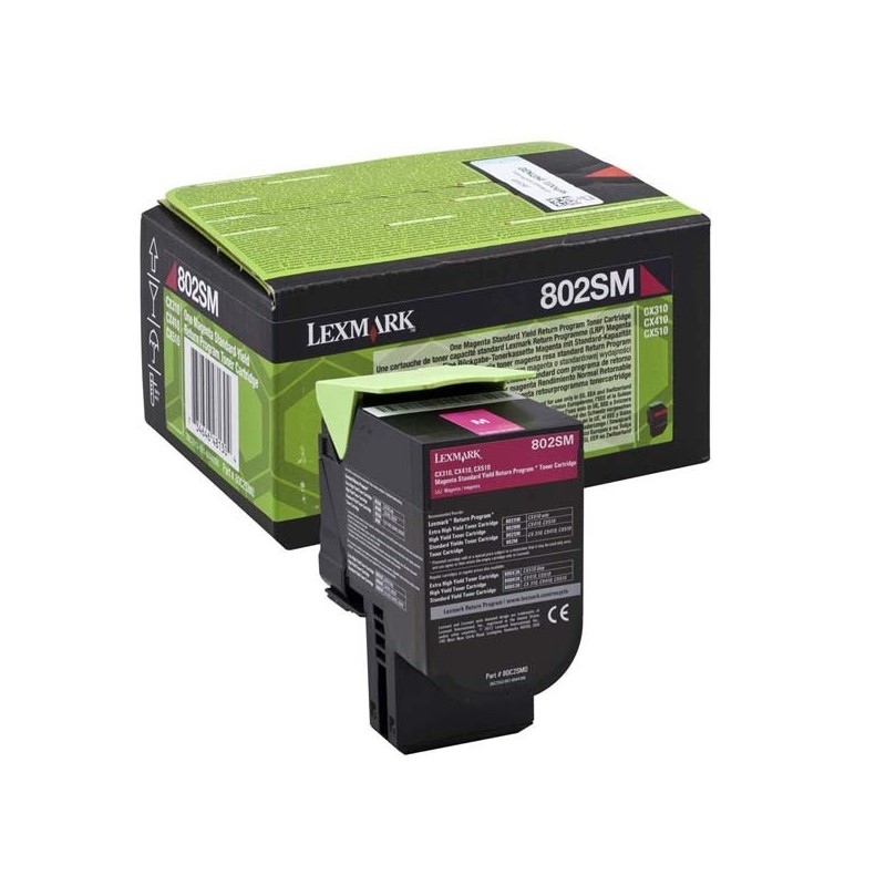 Lexmark oryginalny toner 80C2SM0, magenta, 2000s, return, Lexmark CX310dn, CX310n, CX410de, CX410, O - 1