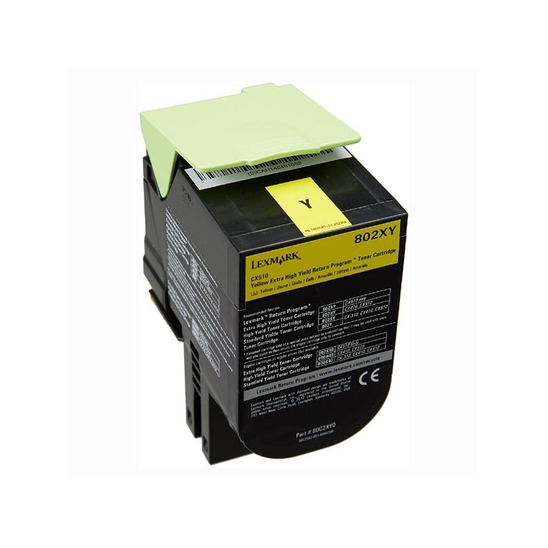 Lexmark oryginalny toner 80C2XY0, yellow, 4000s, extra duża pojemność, return, Lexmark CX510de, CX510dhe, CX510dthe, O - 1