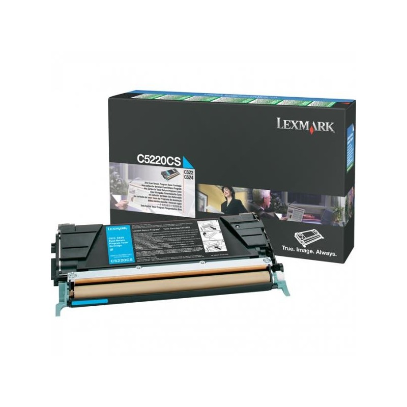Lexmark oryginalny toner C5220CS, cyan, 3000s, return, Lexmark C522n, C524, O - 1