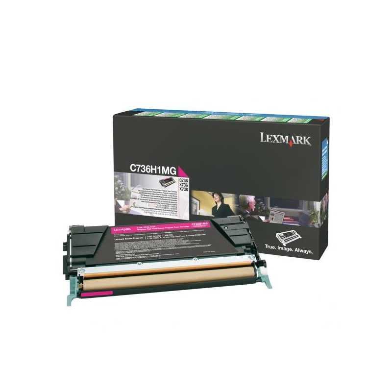 Lexmark oryginalny toner C736H1MG, magenta, 10000s, high capacity, return, Lexmark C736, X736, X738, O - 1