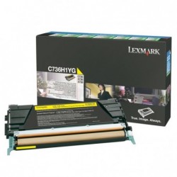 Lexmark oryginalny toner C736H1YG, yellow, 10000s, high capacity, return, Lexmark C736, X736, X738, O - 1