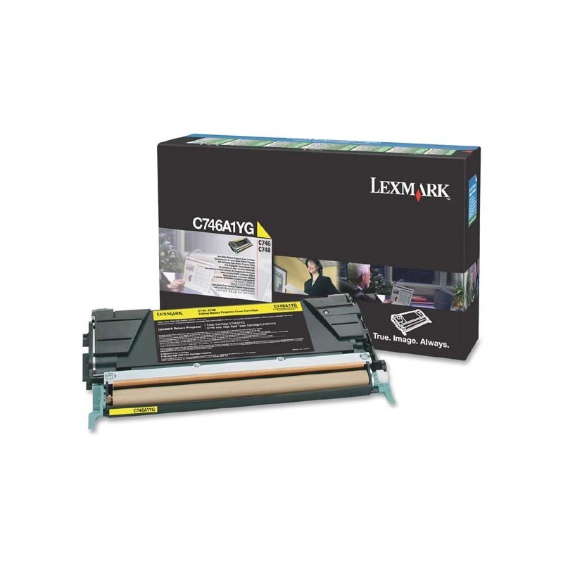 Lexmark oryginalny toner C746A1YG, yellow, 7000s, return, Lexmark C746DN, C746DTN, C746N, C748DE, C748DTE, C748E, O - 1