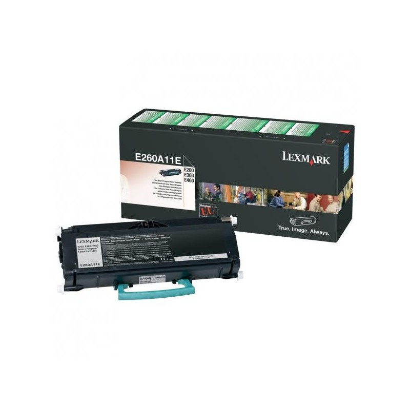 Lexmark oryginalny toner E260A11E, black, 3500s, return, Lexmark E260, E360, E460, O - 1