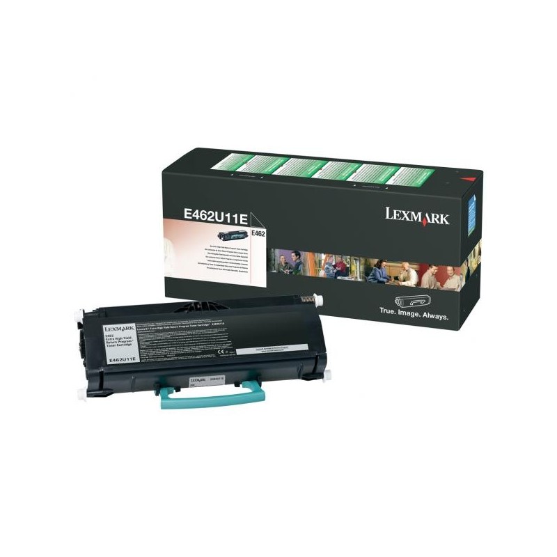Lexmark oryginalny toner E462U11E, black, 18000s, extra duża pojemność, return, Lexmark E462, O - 1