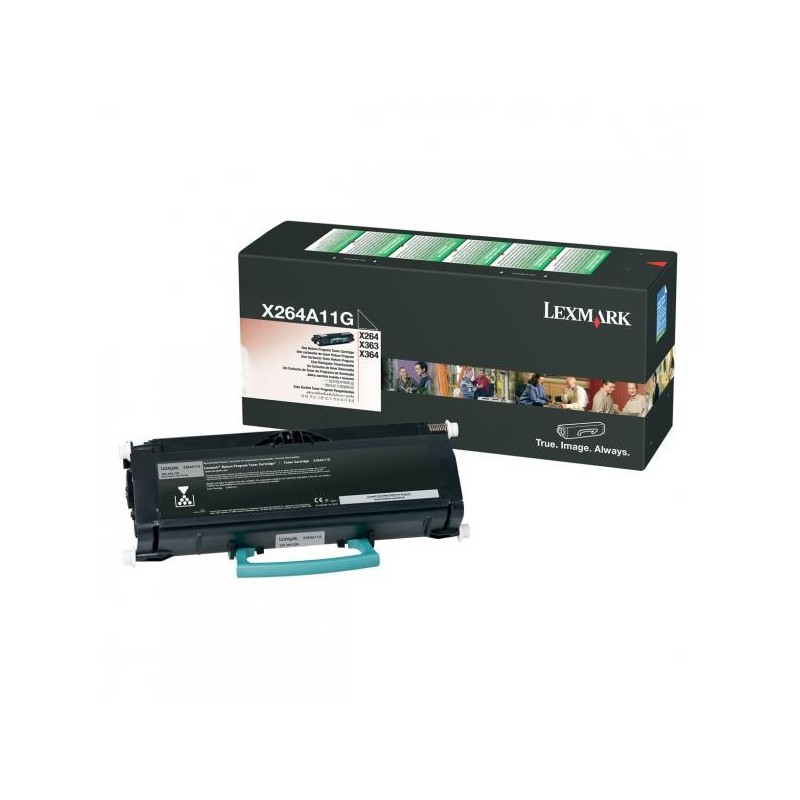 Lexmark oryginalny toner X264A11G, black, 3500s, return, Lexmark X264, X363, X364, O - 1