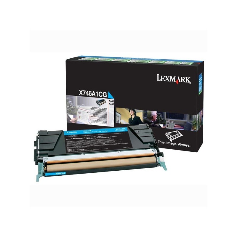 Lexmark oryginalny toner X746A1CG, cyan, 7000s, return, Lexmark X746DE, X748DE, X748DTE, O - 1