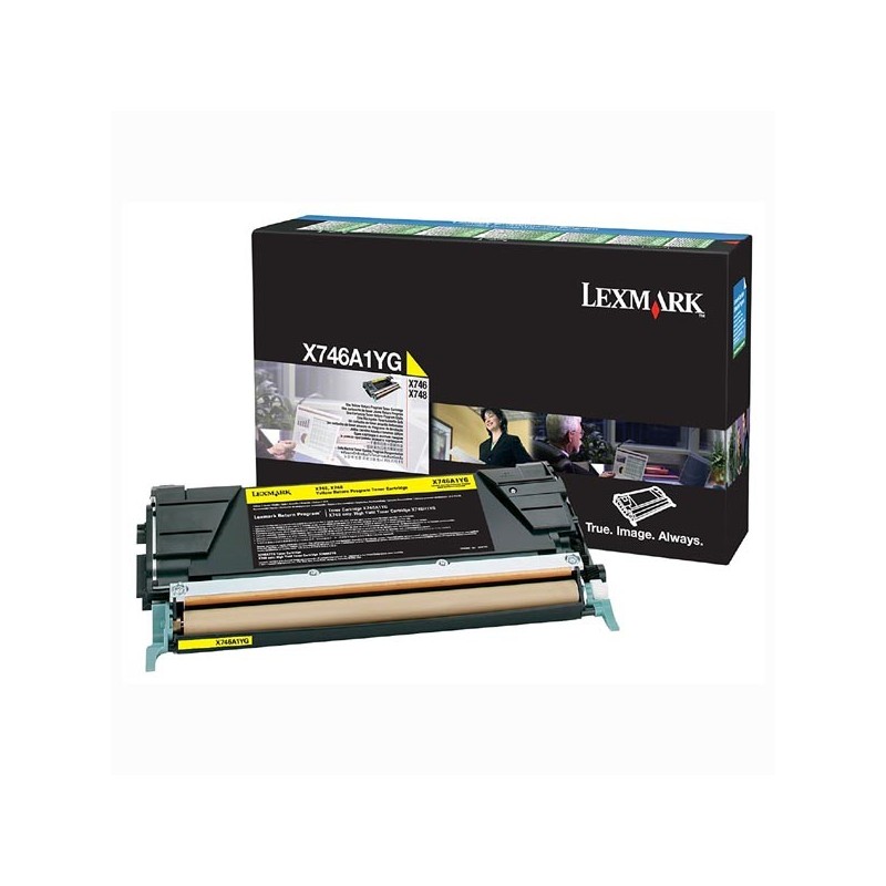 Lexmark oryginalny toner X746A1YG, yellow, 7000s, return, Lexmark X746DE, X748DE, X748DTE, O - 1