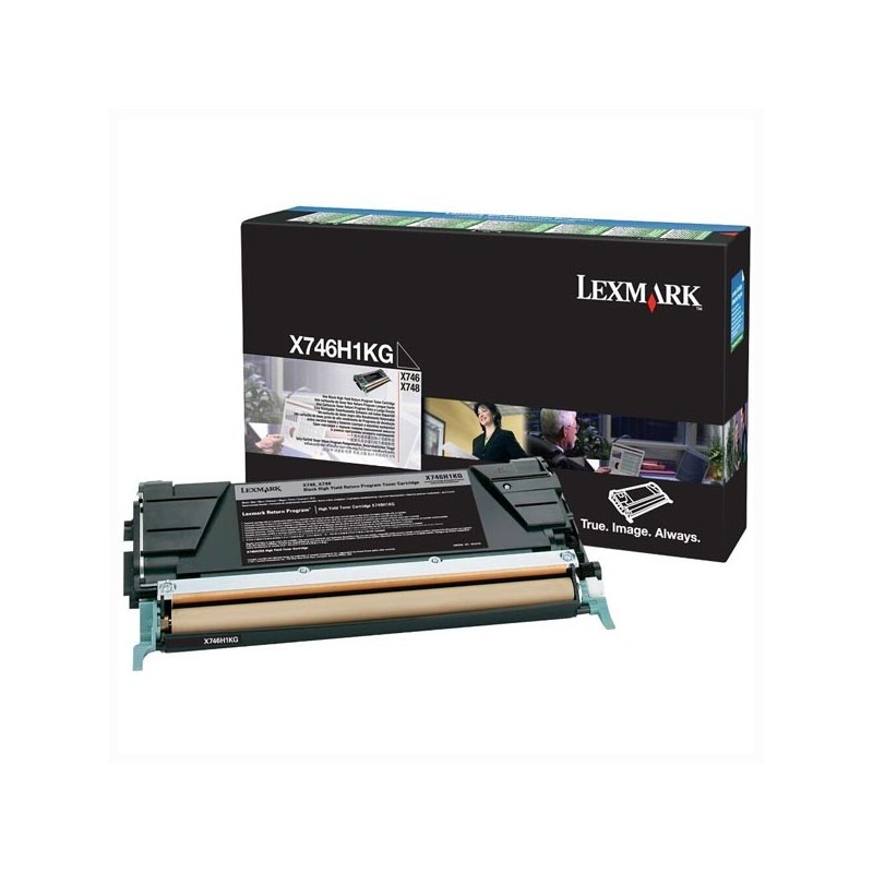 Lexmark oryginalny toner X746H1KG, black, 12000s, high capacity, return, Lexmark X746DE, X748DE, X748DTE, O - 1