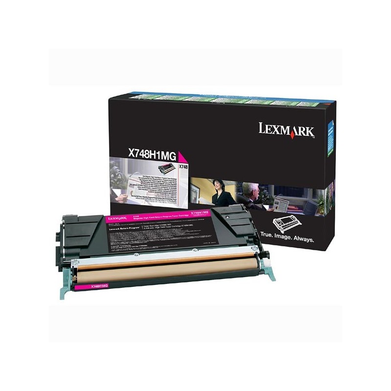Lexmark oryginalny toner X748H1MG, magenta, 10000s, high capacity, return, Lexmark X748DE, X748DTE, O - 1