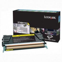 Lexmark oryginalny toner X748H1YG, yellow, 10000s, high capacity, return, Lexmark X748DE, X748DTE, O - 1