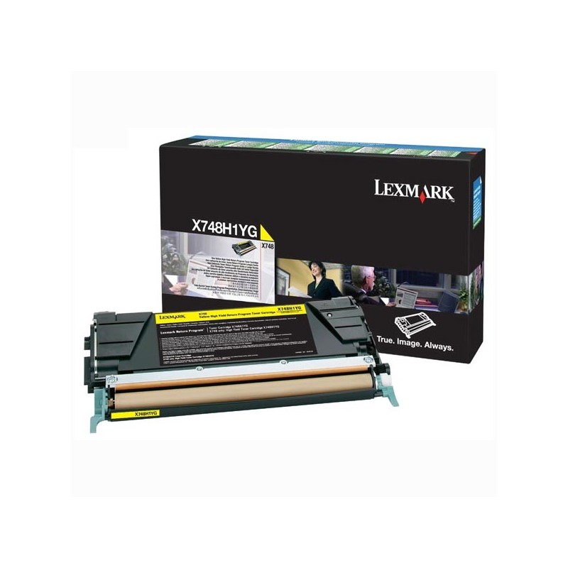 Lexmark oryginalny toner X748H1YG, yellow, 10000s, high capacity, return, Lexmark X748DE, X748DTE, O - 1