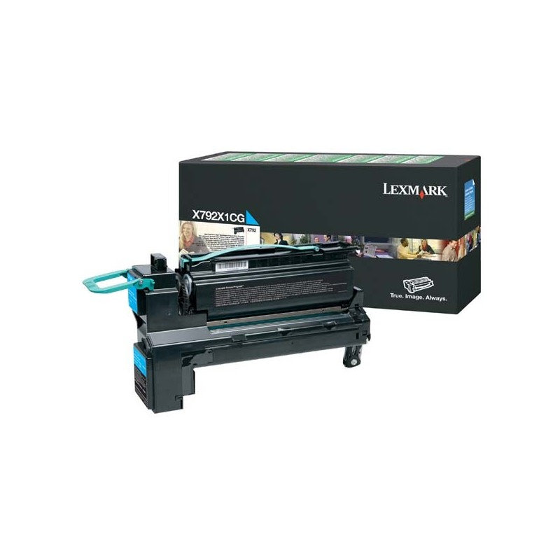 Lexmark oryginalny toner X792X1CG, cyan, 20000s, return, Lexmark X792 serie, O - 1