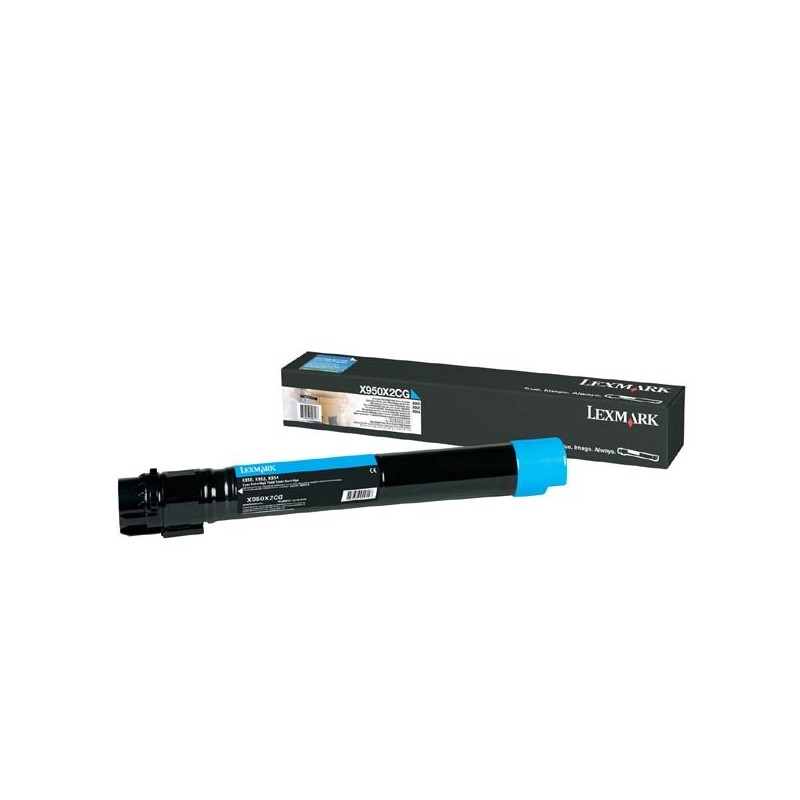 Lexmark oryginalny toner X950X2CG, cyan, 24000s, extra duża pojemność, Lexmark X950, X952, X954, O - 1