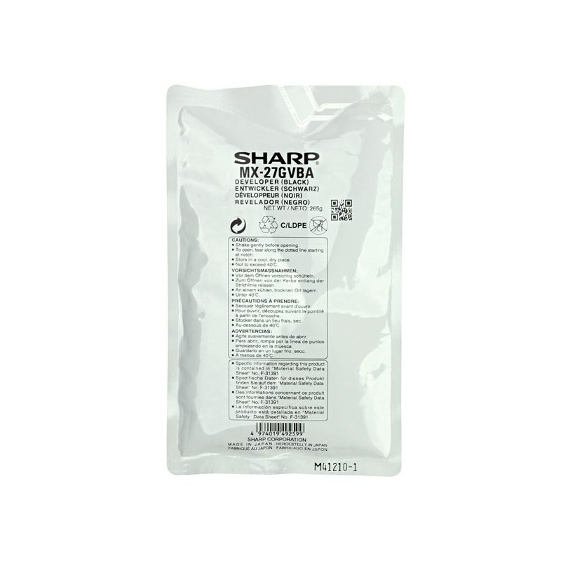 Sharp oryginalny developer MX27GVBA, black, 100000s, Sharp MX-2300N, 2700N, 3500N, 3501N, 4500, 4500N, 4501N - 1