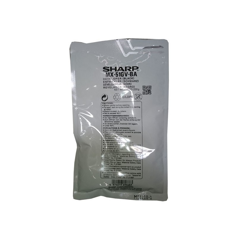 Sharp oryginalny developer MX51GVBA, black, 150000s, Sharp MX4112N, MX4112NSF, MX5112N, MX5112NSF - 1