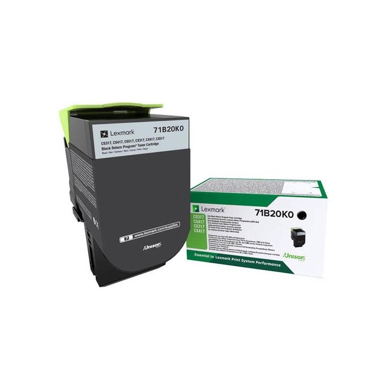 Lexmark oryginalny toner 71B20K0, black, 3000s, Lexmark CS417dn/CS317dn/ CX517dn/CX417de/CS517de/CX317dn - 1