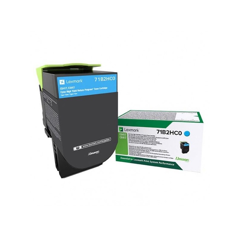 Lexmark oryginalny toner 71B2HC0, cyan, 3500s, Lexmark CS417dn,CS517de,CX417de - 1