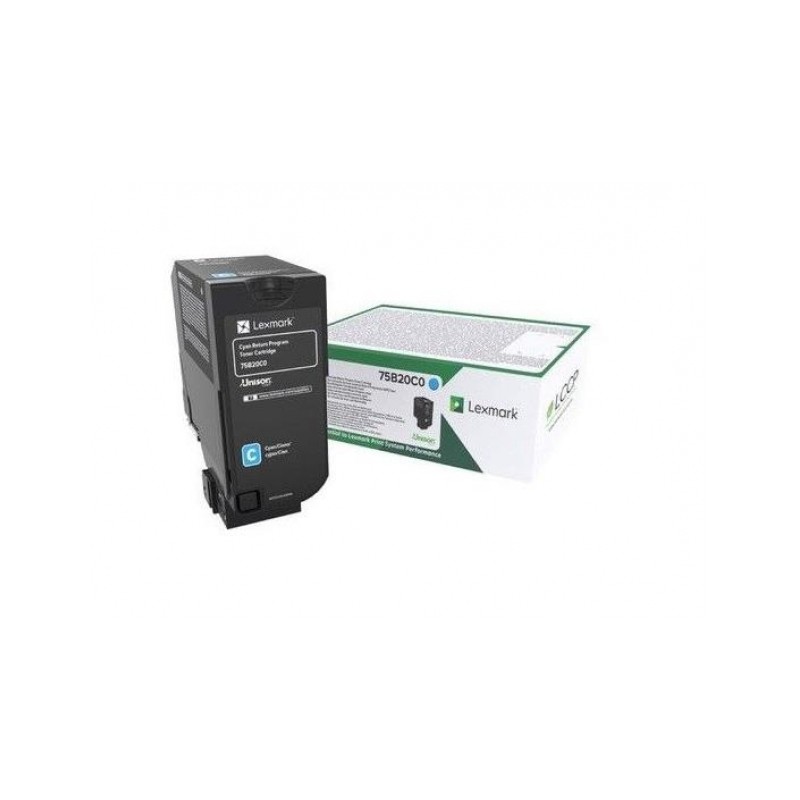 Lexmark oryginalny toner 75B20C0, cyan, 10000s, return, Lexmark CS727de, CS728de, CX727de, O - 1