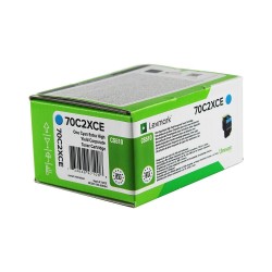 Lexmark oryginalny toner 70C2XCE, cyan, 4000s, extra duża pojemność, Lexmark CS510de, CS510dte, O - 1