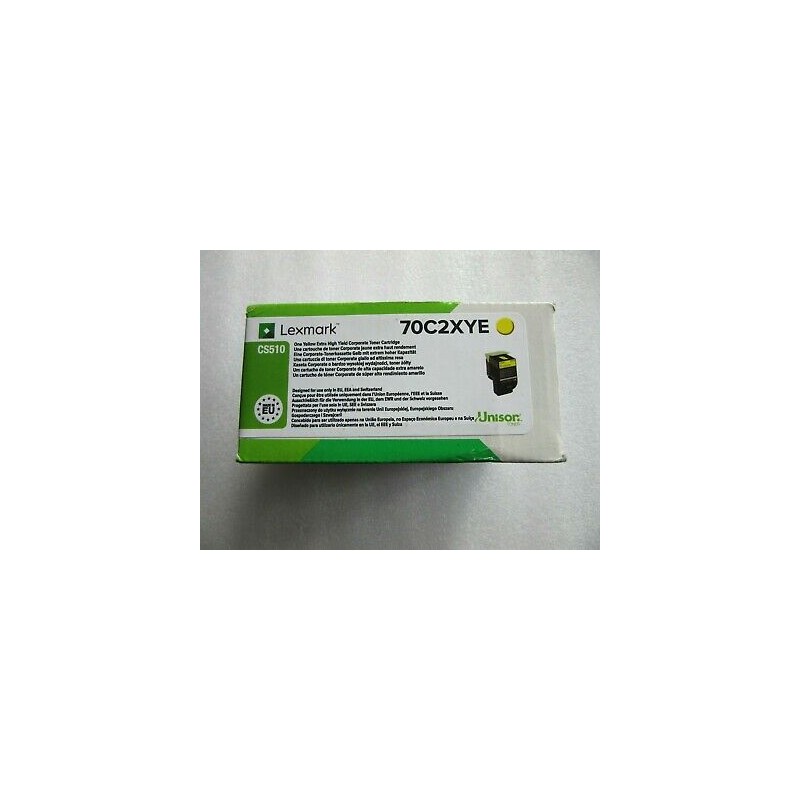 Lexmark oryginalny toner 70C2XYE, yellow, 4000s, extra duża pojemność, return, Lexmark CS510de, CS510dte, O - 1