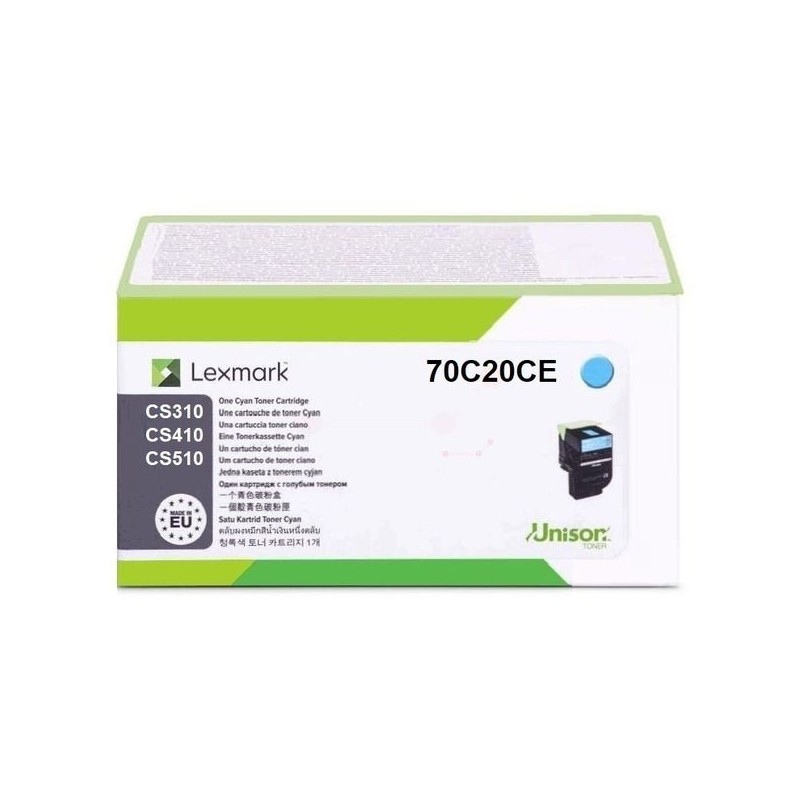 Lexmark oryginalny toner 70C20CE, cyan, 1000s, return, Lexmark CS310dn,CS310n,CS410dn,CS410dtn,CS410n,CS510de, O - 1