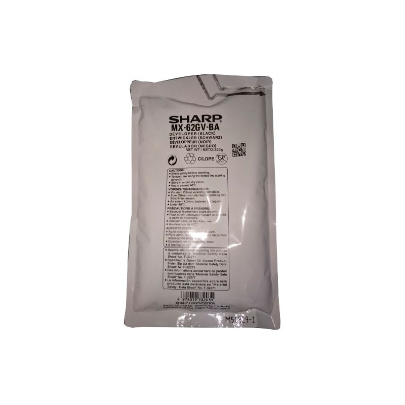 Sharp oryginalny developer MX62GVBA, black, 600000s, Sharp MX-6240N, 7040N, O - 1