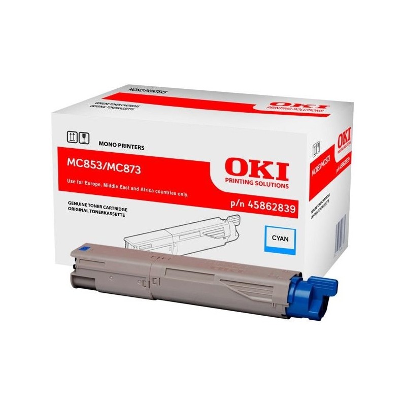 OKI oryginalny toner 45862839, cyan, 7300s, OKI MC853, MC873, O - 1