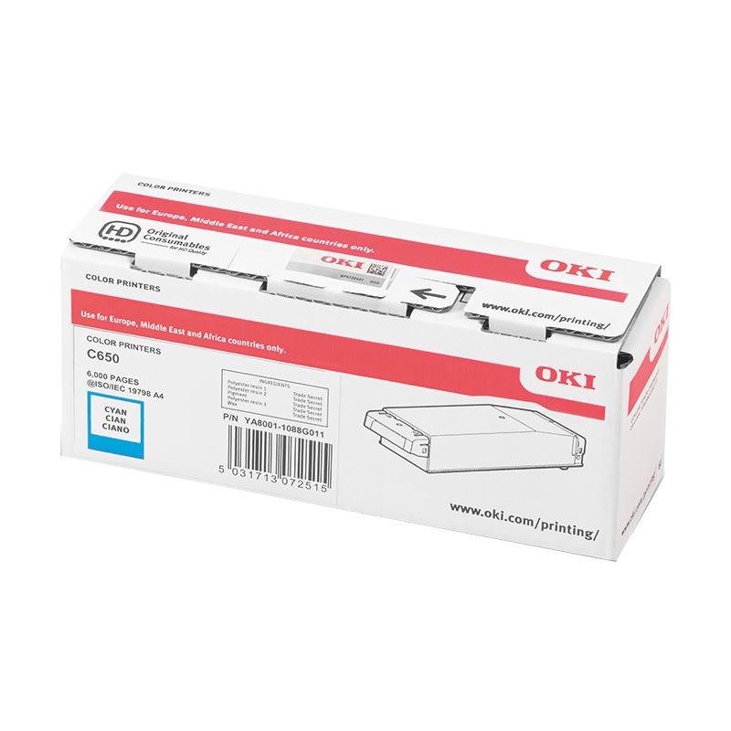 OKI oryginalny toner 09006127, cyan, 6000s, OKI C650, C650dn, O - 1