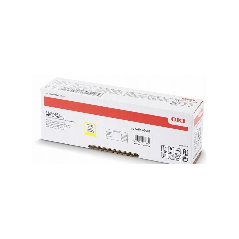 OKI oryginalny toner 46490401, yellow, 1500s, OKI C532, MC573, O - 1