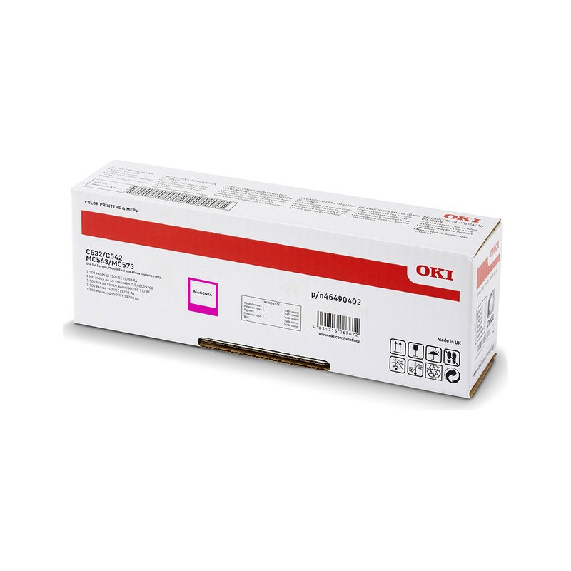 OKI oryginalny toner 46490402, magenta, 1500s, OKI C532, MC573, O - 1