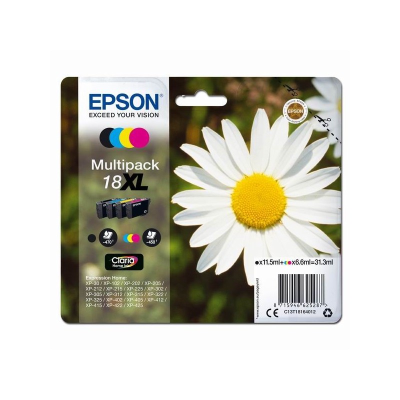Epson oryginalny ink / tusz C13T18164022, T181640, 18XL, CMYK, 3x6,6/11,5ml, Epson Expression Home XP-102, XP-402, XP-405, XP-3 