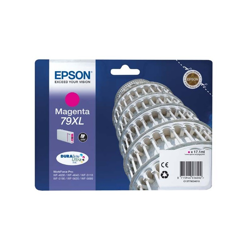 Epson oryginalny ink / tusz C13T79034010, 79XL, XL, magenta, 2000s, 17ml, 1szt, Epson WorkForce Pro WF-5620DWF, WF-5110DW, WF-5 