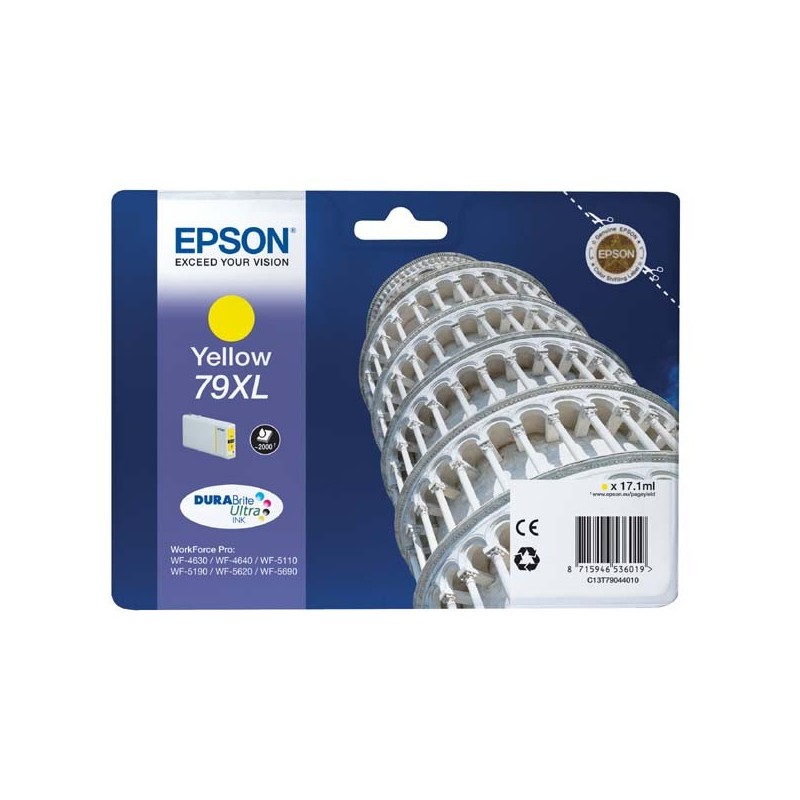 Epson oryginalny ink / tusz C13T79044010, 79XL, XL, yellow, 2000s, 17ml, 1szt, Epson WorkForce Pro WF-5620DWF, WF-5110DW, WF-56 